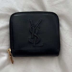 Saint Laurent Black Wallet with Gold Accent
